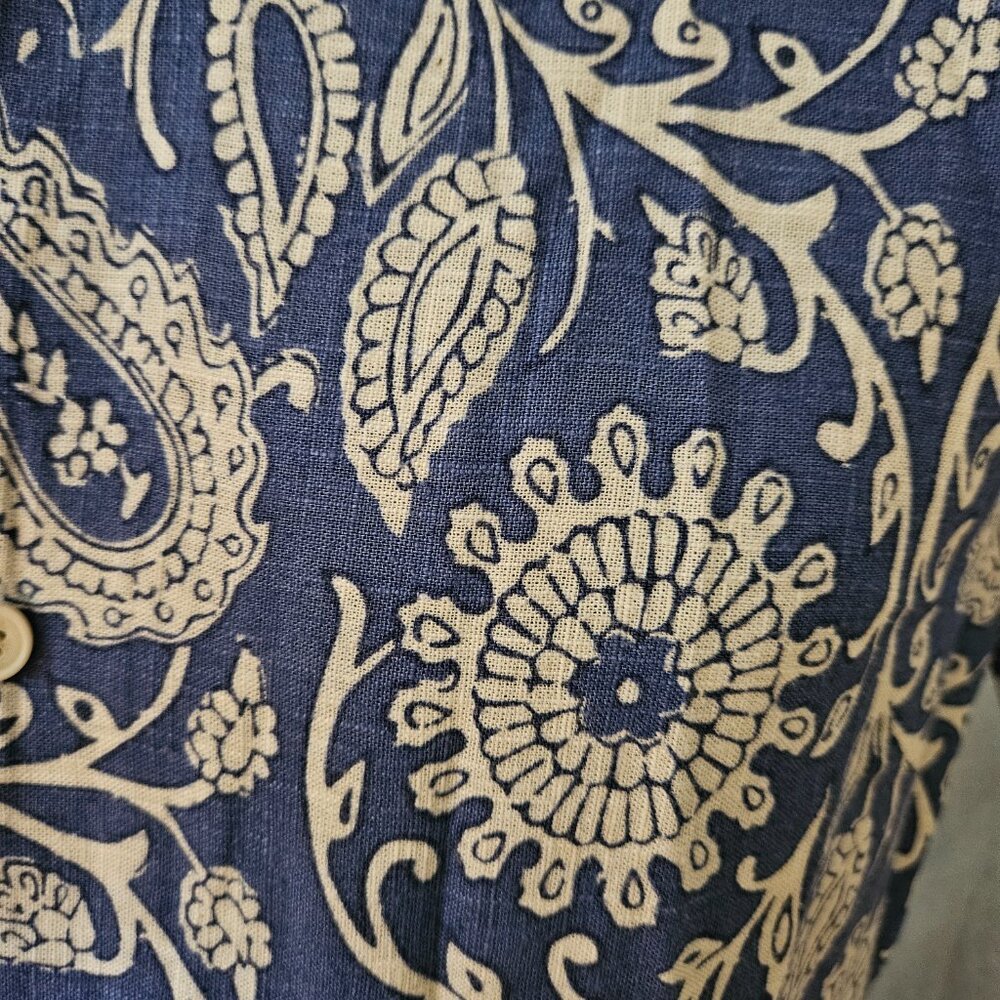 Common People Clothing Men's Linen Blend Hawaiian Style Camp Shirt NEW Sz Medium - Picture 2 of 7